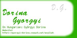 dorina gyorgyi business card