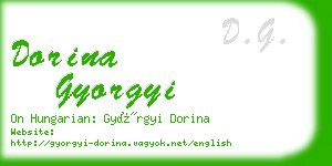 dorina gyorgyi business card